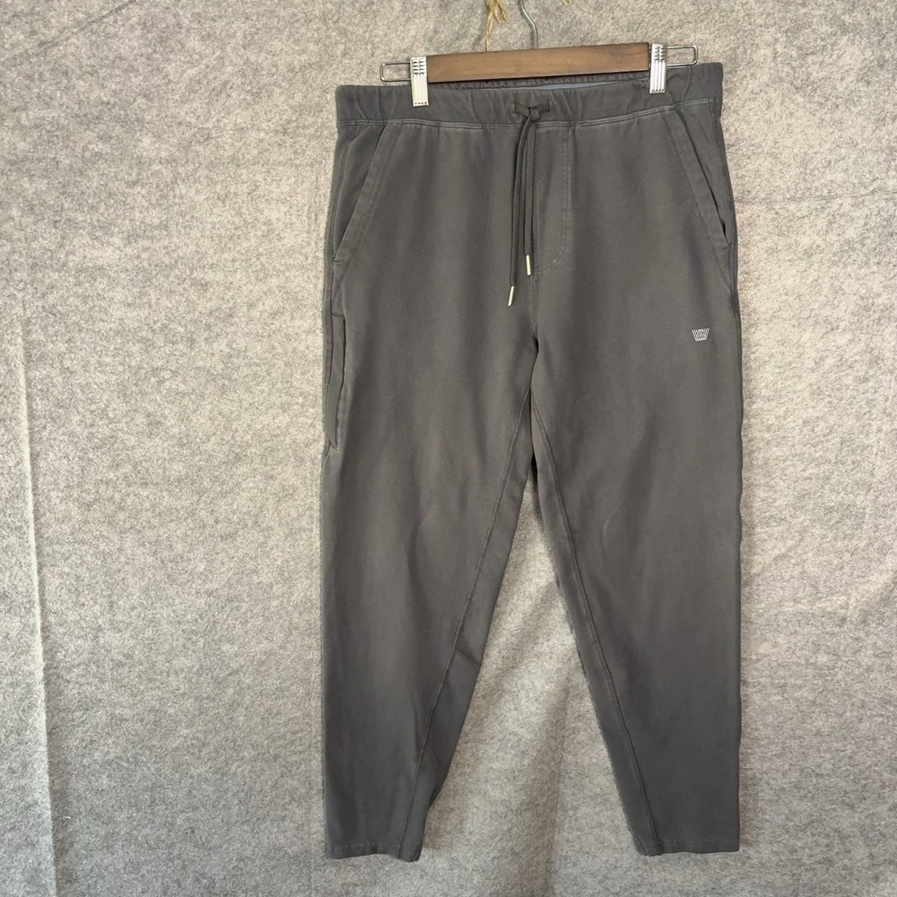 Mack Weldon Ace Jogger Pants Mens Sz‎ M Gray Fleece Pockets Stretch Lightweight
